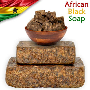 Raw African Black Soap 1 lb. Bar From Ghana